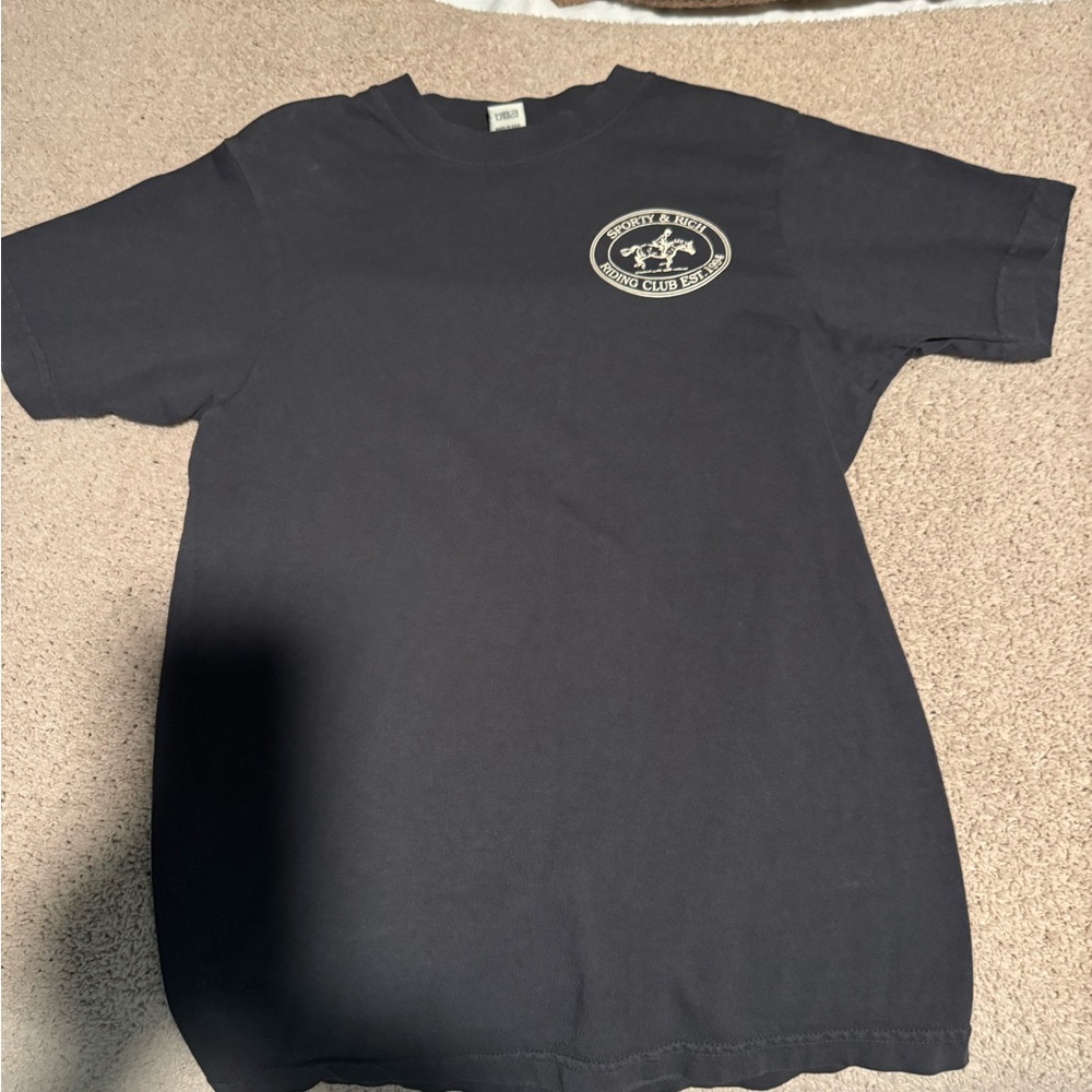 Sporty & Rich Charcoal Logo Tee